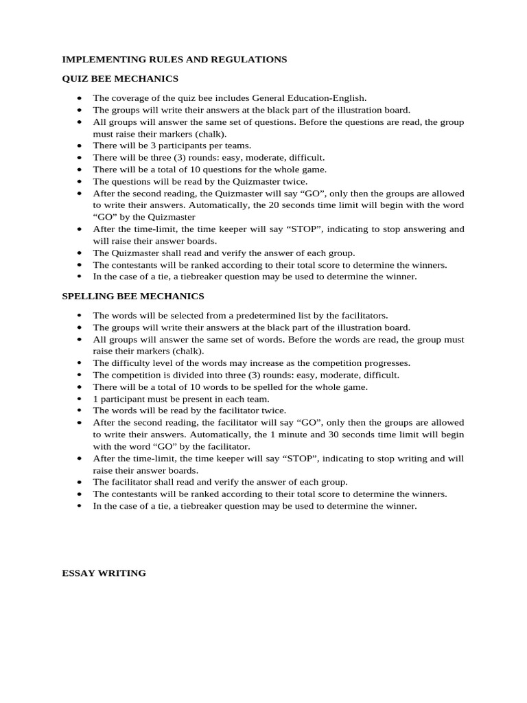 Quiz Bee and Contest Mechanics Guide | PDF | Romeo And Juliet | Emotions