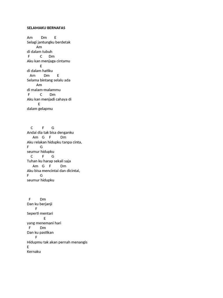 Chord Lagu Cinta dan Janji | PDF