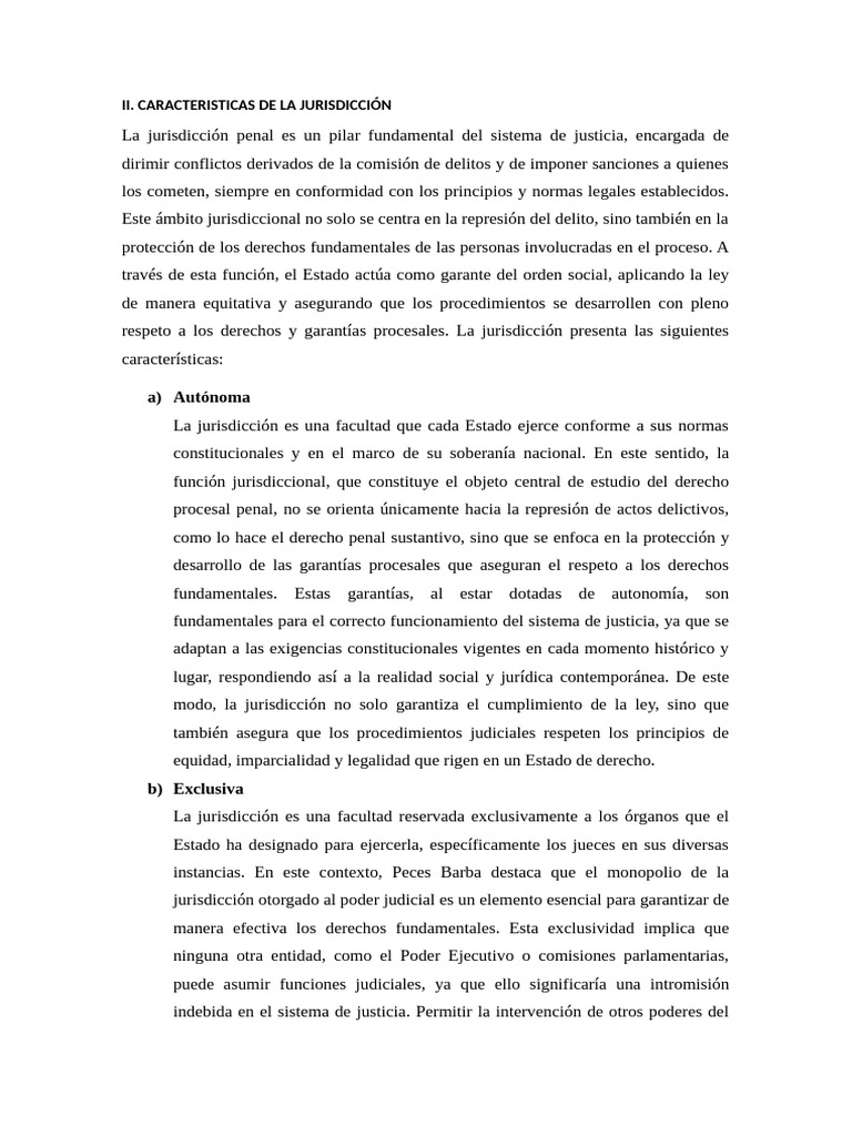 Características de la Jurisdicción Penal | PDF | Jurisdicción | Judicaturas