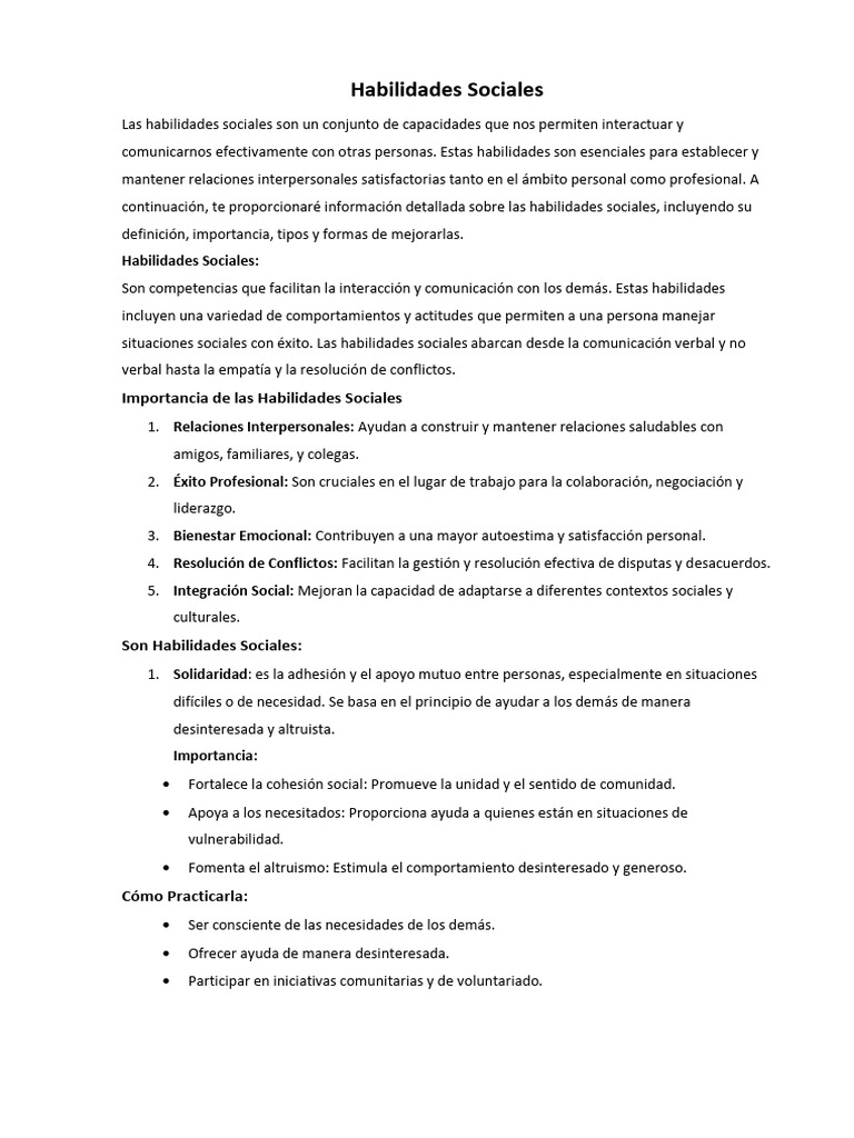 Habilidades Sociales y Diálogo Efectivo | PDF | Empatía | Las emociones