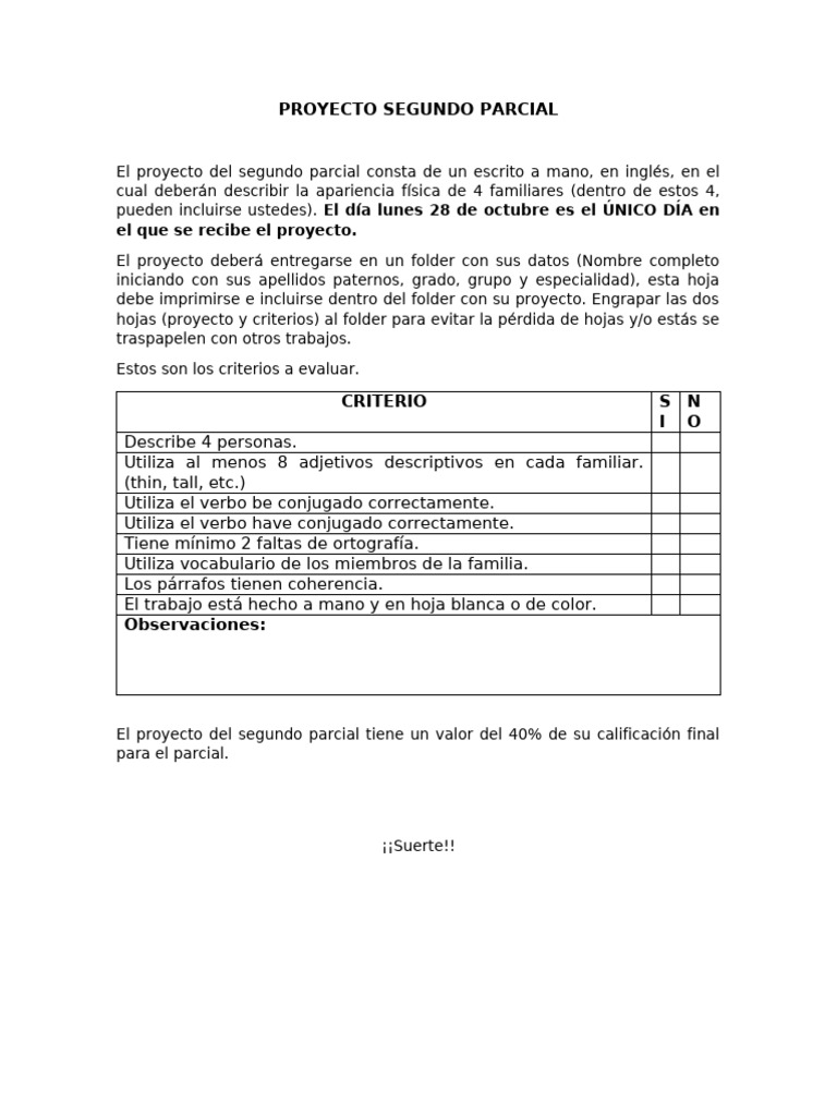 Proyecto Segundo Parcial | PDF | Artes del Lenguaje y Comunicación