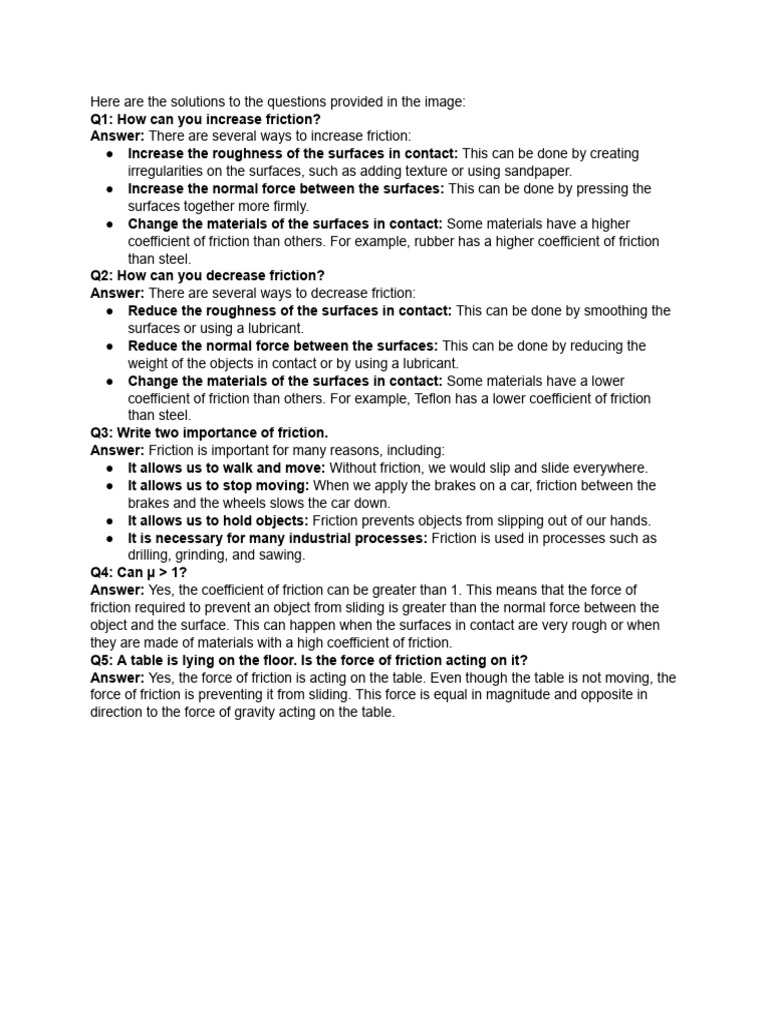Understanding Friction: Key Concepts | PDF