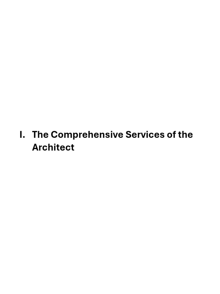 Comprehensive Architectural Services | PDF | Project Management | Architect