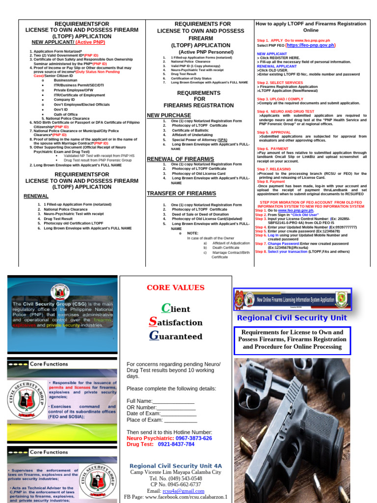LTOPF Application and Firearm Registration Guide | PDF | Notary Public