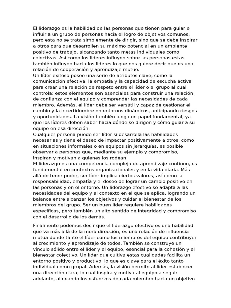 Claves del liderazgo efectivo y empático | PDF | Liderazgo ...