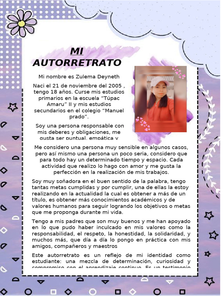 Mi autorretrato como estudiante | PDF | Aprendizaje | Enseñando