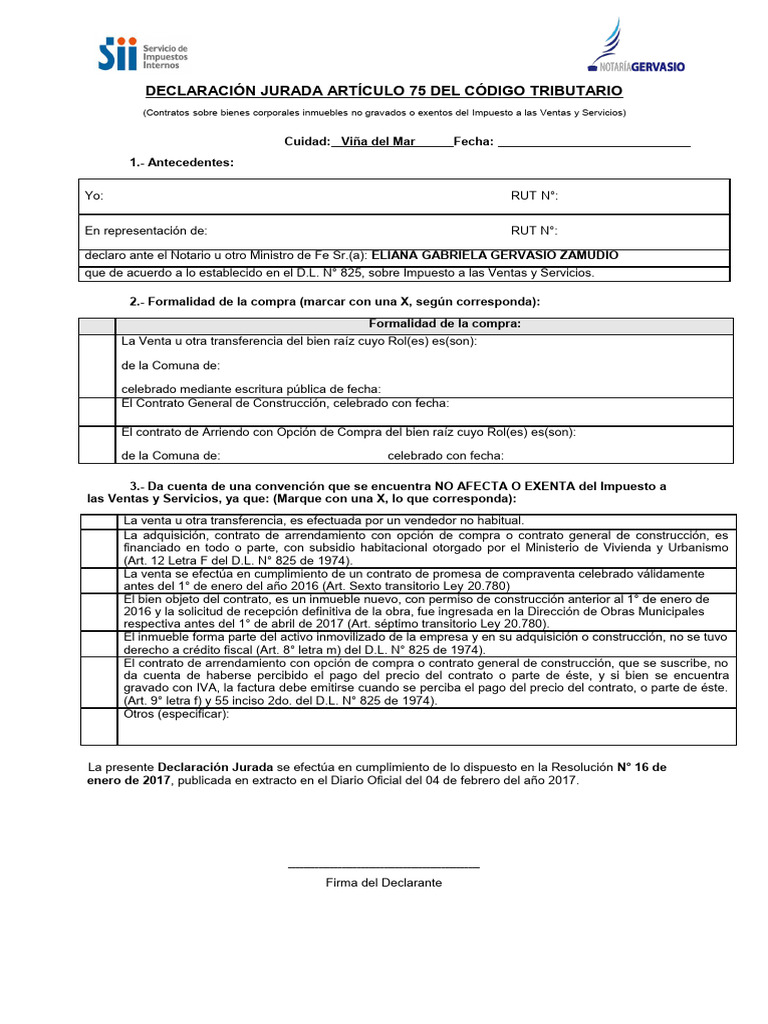 Declaracion Art 75 Con Logo | PDF
