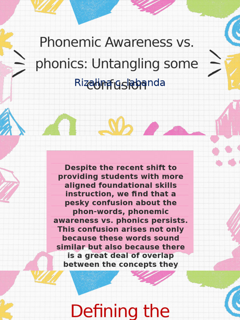 Phonemic Awareness vs. Phonics Explained | PDF | Phonics | Phoneme