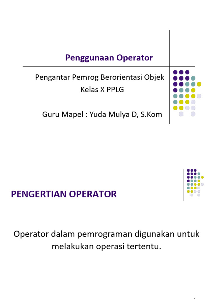 Penggunaan Operator dalam Pemrograman | PDF
