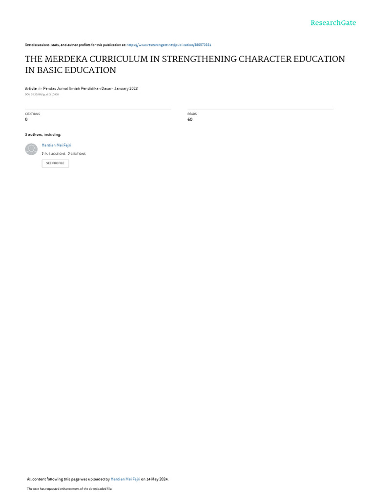 Merdeka Curriculum & Character Education | PDF | Learning | Critical ...