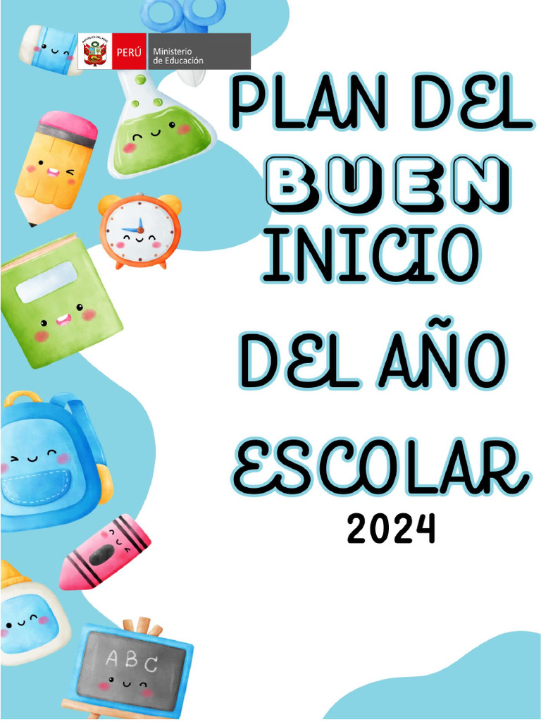 Plan Del Buen Inicio Del Año Escolar 2024 | PDF | Escuelas | Educación ...