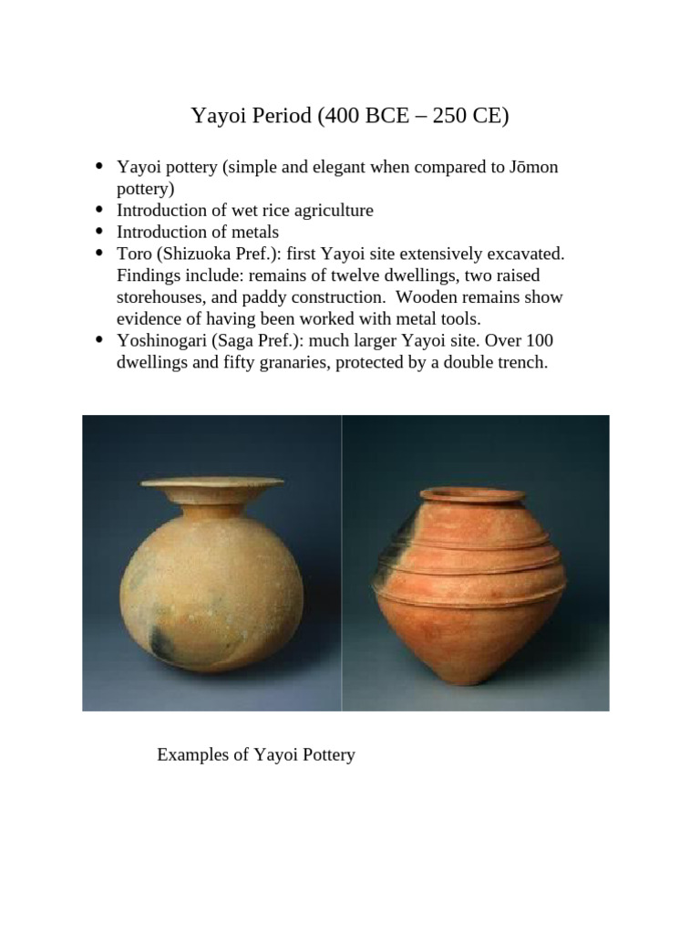 Yayoi Pottery and Agricultural Advances | PDF | Social Science