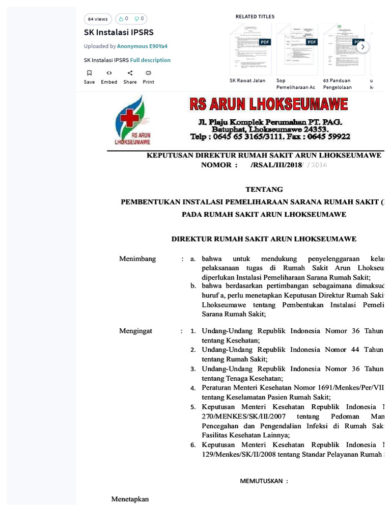 PDF SK Instalasi Ipsrs - Compress | PDF