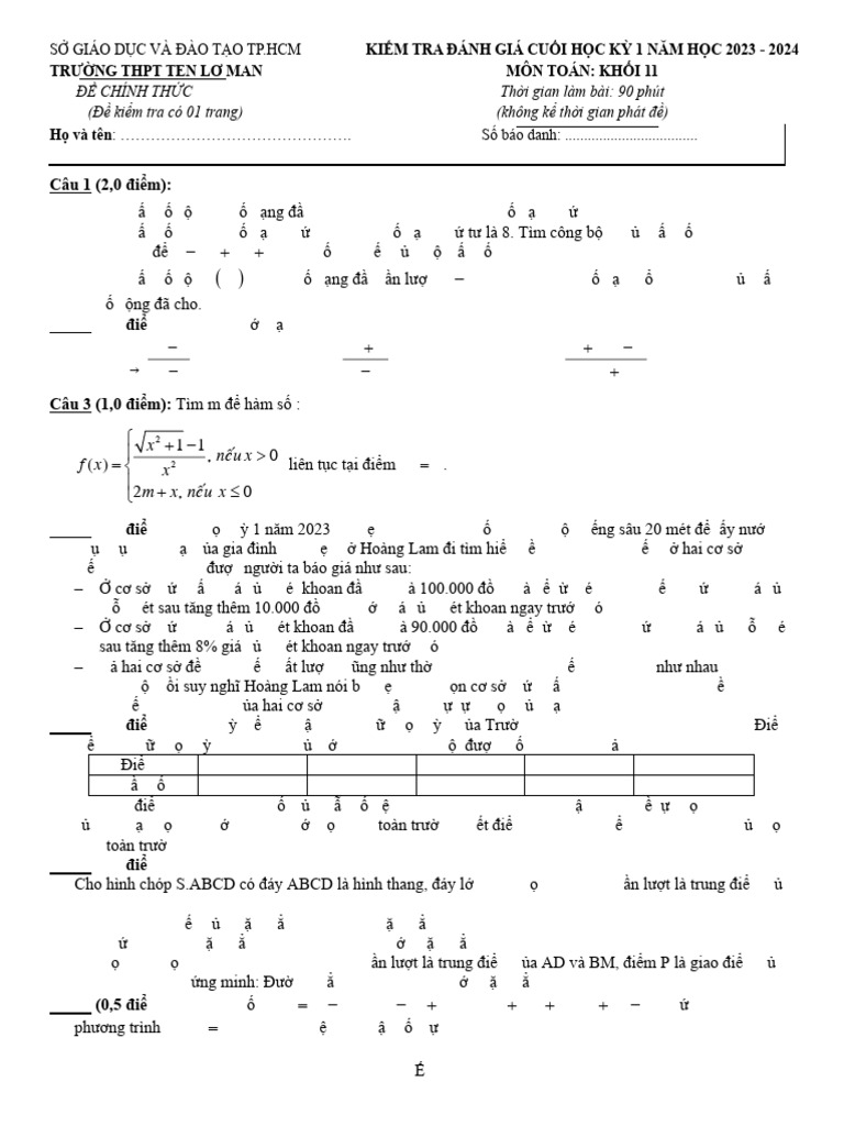 TOAN 11 - Ten Lơ Man - Deda-Matran - Docx - Thbinh - TLM@HCM - Edu.v | PDF