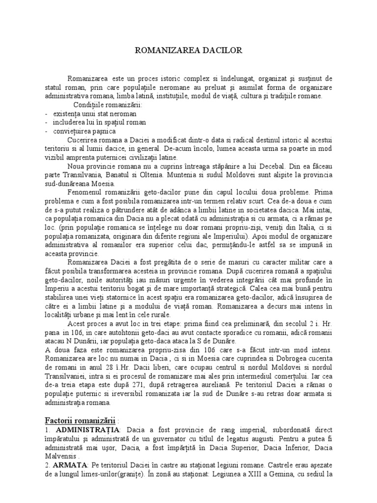 Romanizarea Dacilor