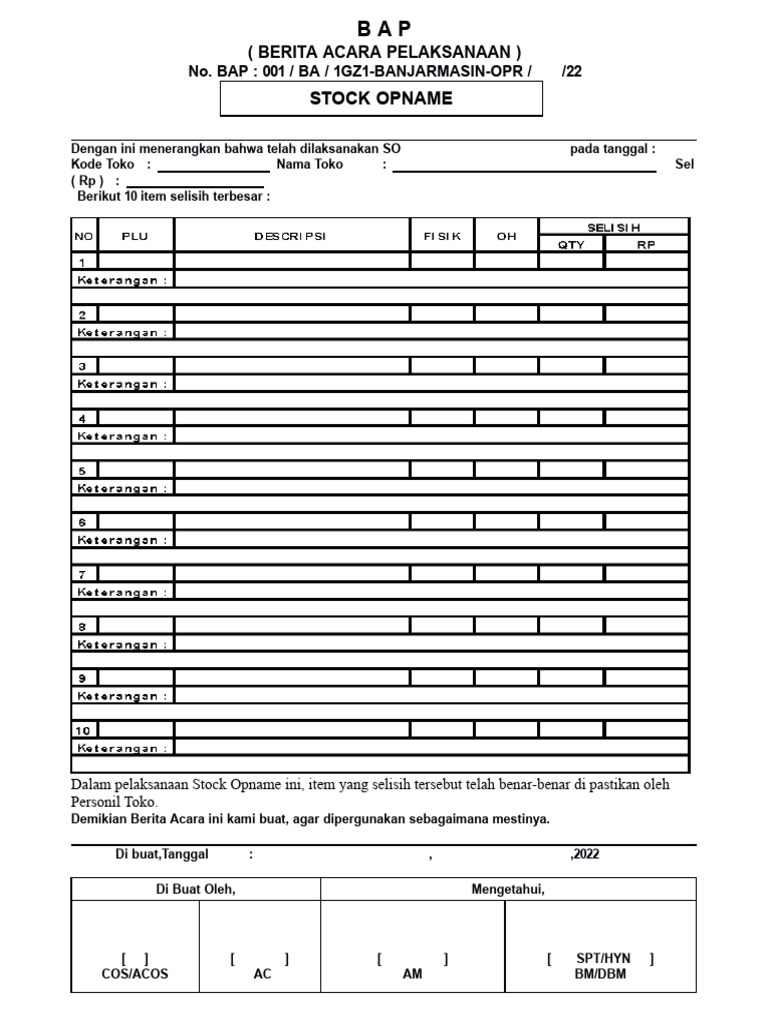 Bap Opr So | PDF