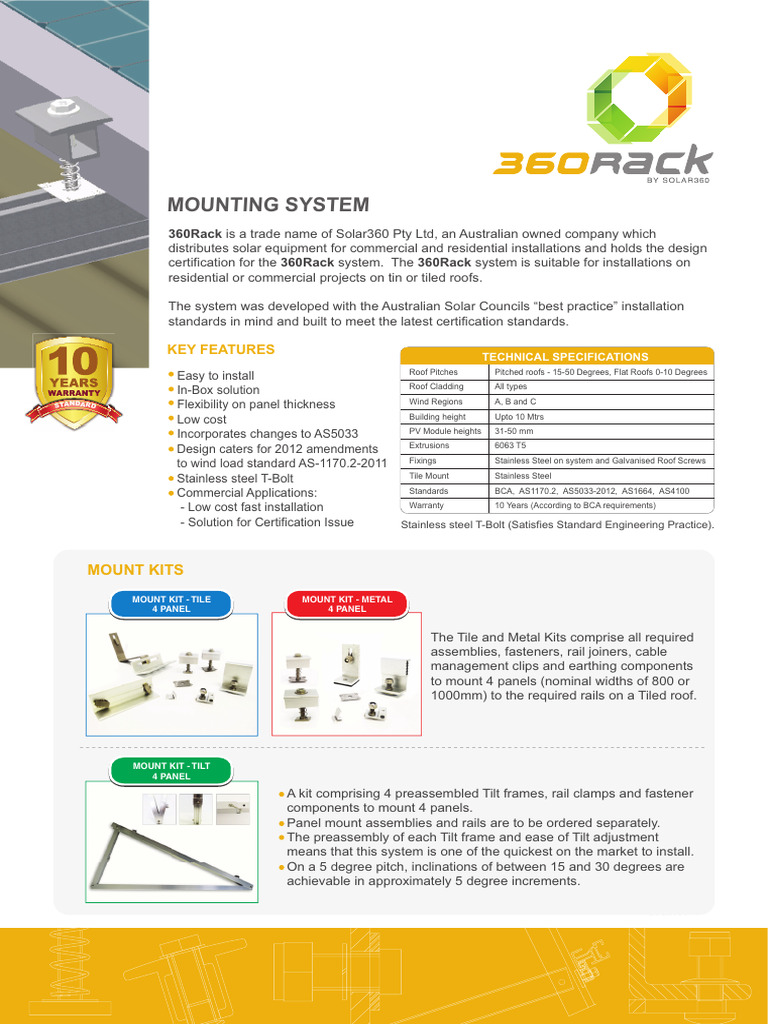 360Rack Solar Mounting System Overview | PDF | Roof | Building Engineering