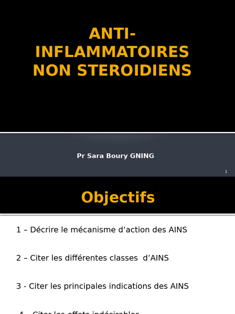 Mécanismes et Indications des AINS | PDF | Anti-inflammatoire non ...