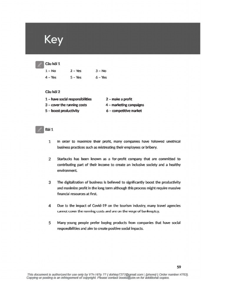 Unit 4 Business Key | PDF