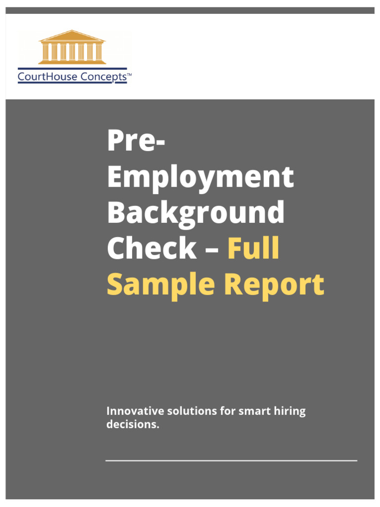 Full Sample Report Background Check Pdf Background Check Business