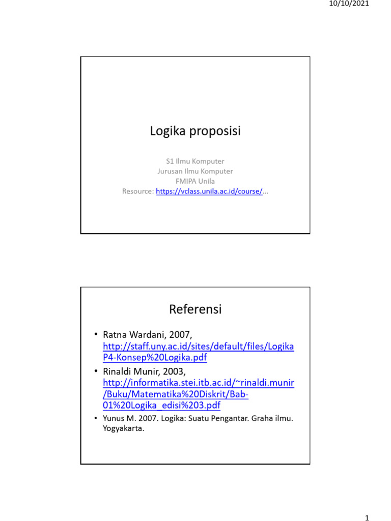 Logika Proposisi dan Inferensi Valid | PDF