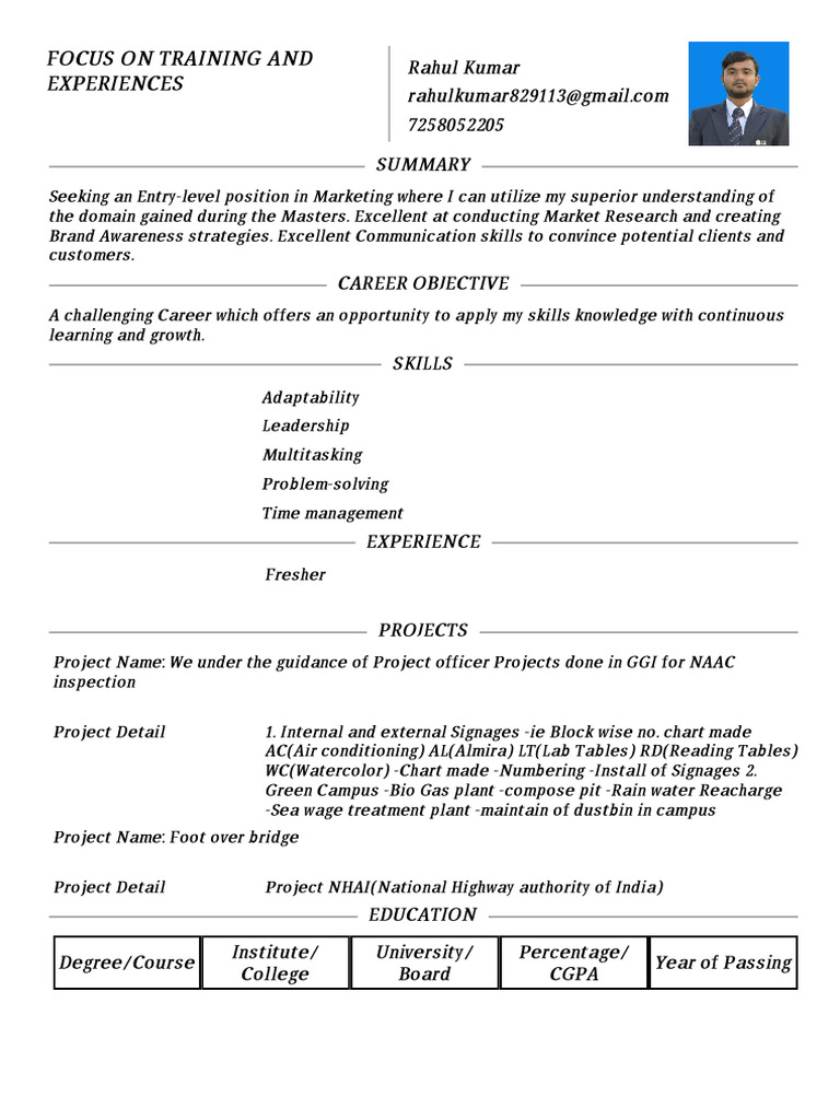 Resume - Rahul Kumar - Format3 | PDF