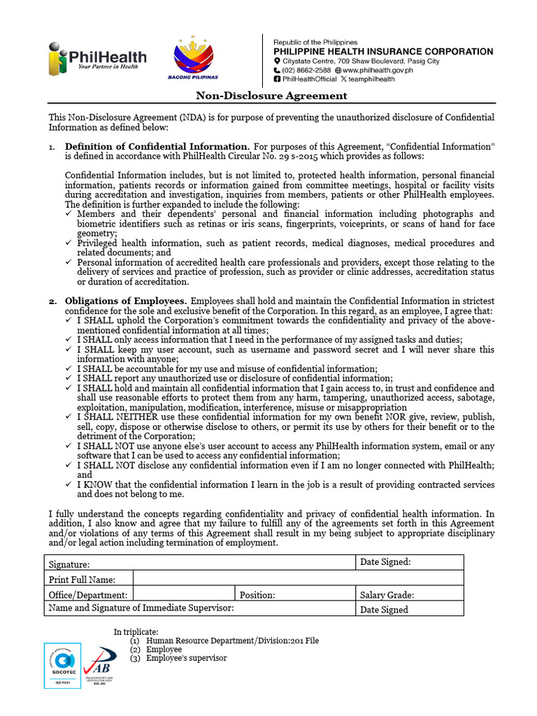 Non-Disclosure Agreement for Confidentiality | PDF | Non Disclosure ...