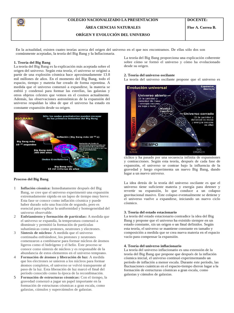 N° 7 Origen Ey Evoución Del Universo | PDF | Universo | Big Bang