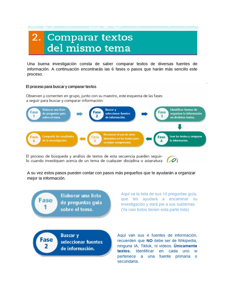 Pasos para Comparar Textos | PDF
