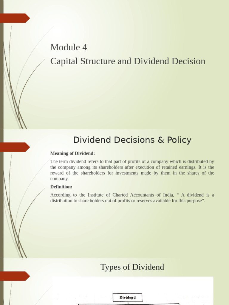 Capital Structure and Dividend Policies | PDF | Dividend | Capital ...