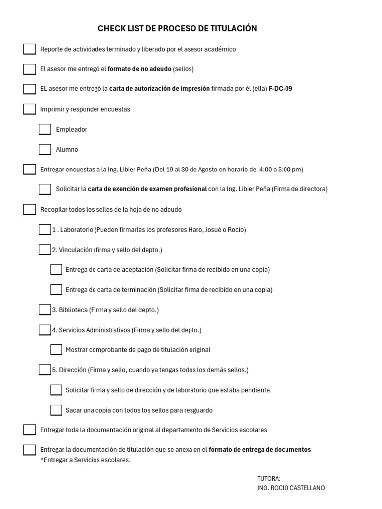 Check List | PDF