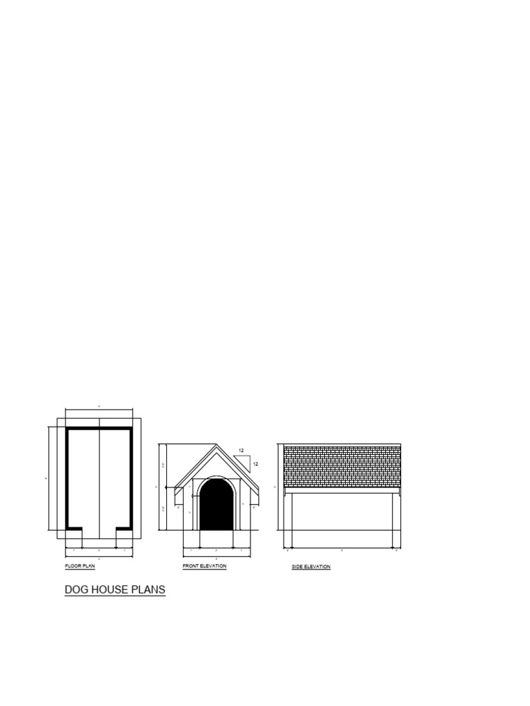 Dog House Plans and Elevations | PDF - Alternative Dog Crate Elevations