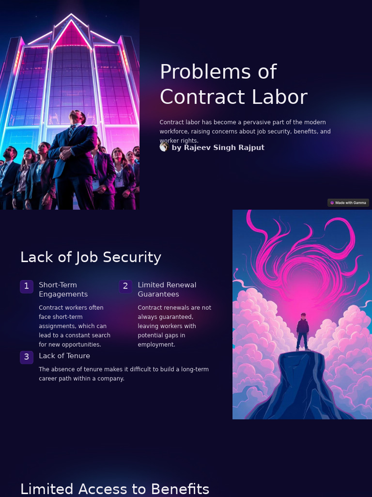 Challenges of Contract Labor Issues | PDF | Employment | Pension