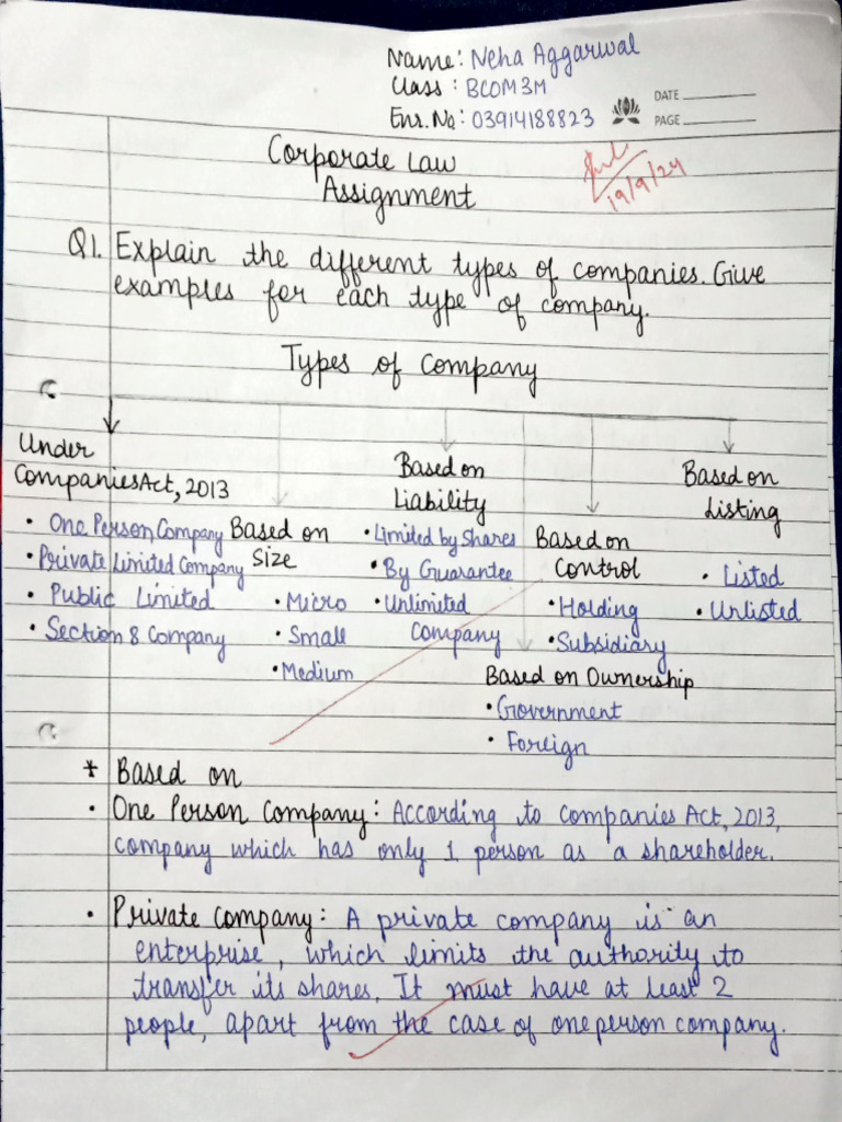 Corporate Law Assignment Pdf