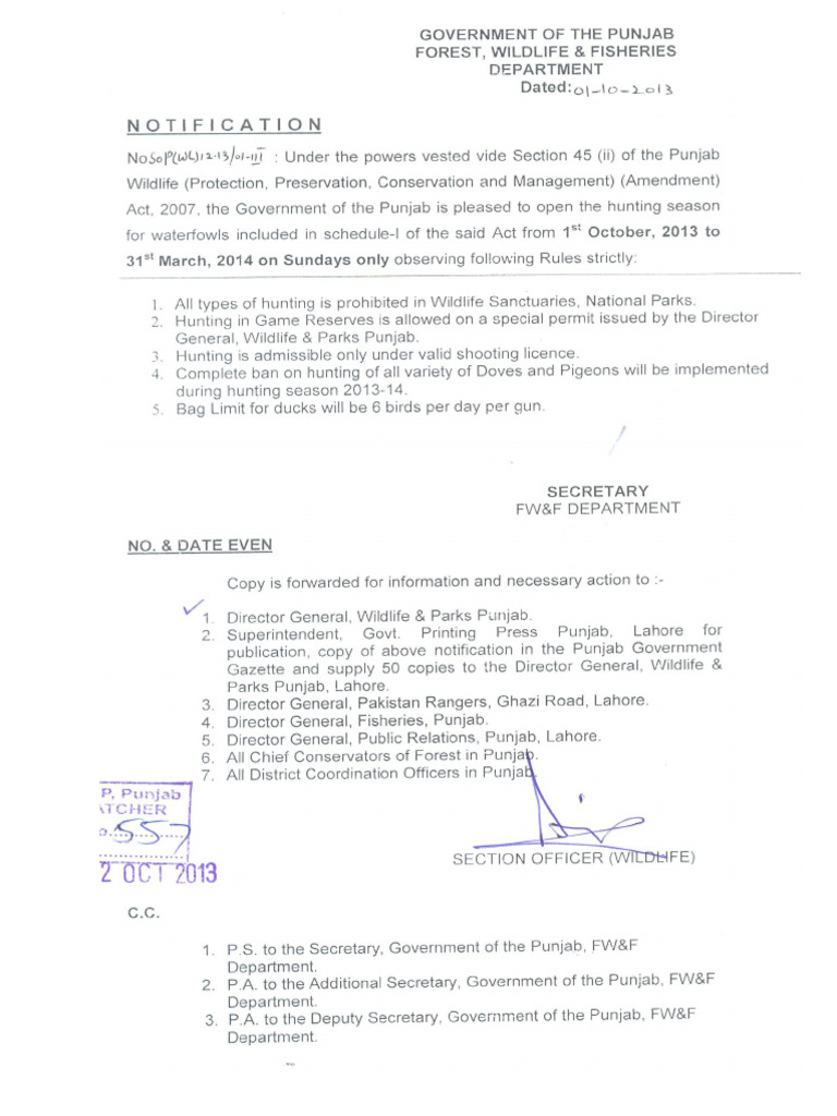 Duck Shooting Notification | PDF