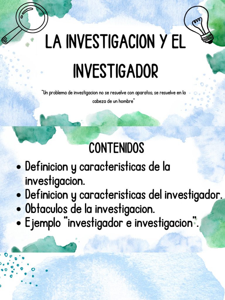Características de la Investigación y el Investigador | PDF ...
