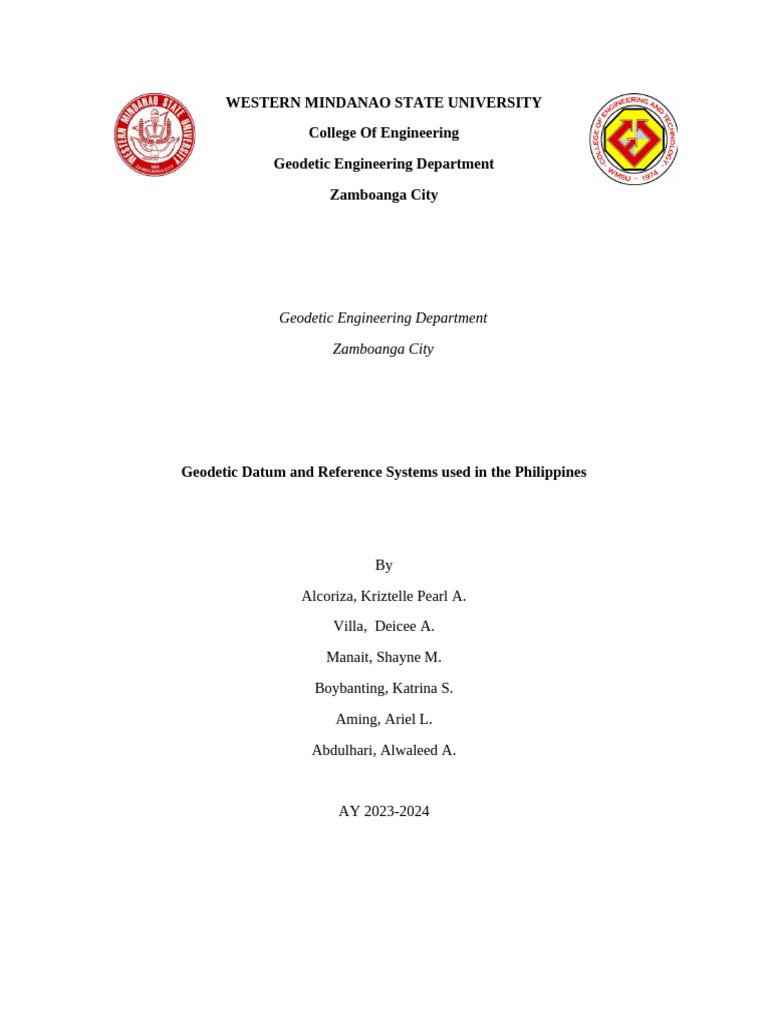 Geodesy Report Pdf Geodesy Geographic Information System