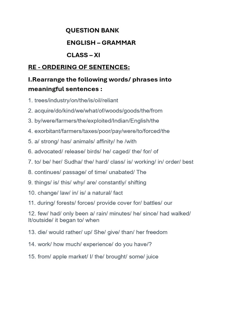 Re Ordering of Sentences | PDF | Science & Mathematics | Technology ...
