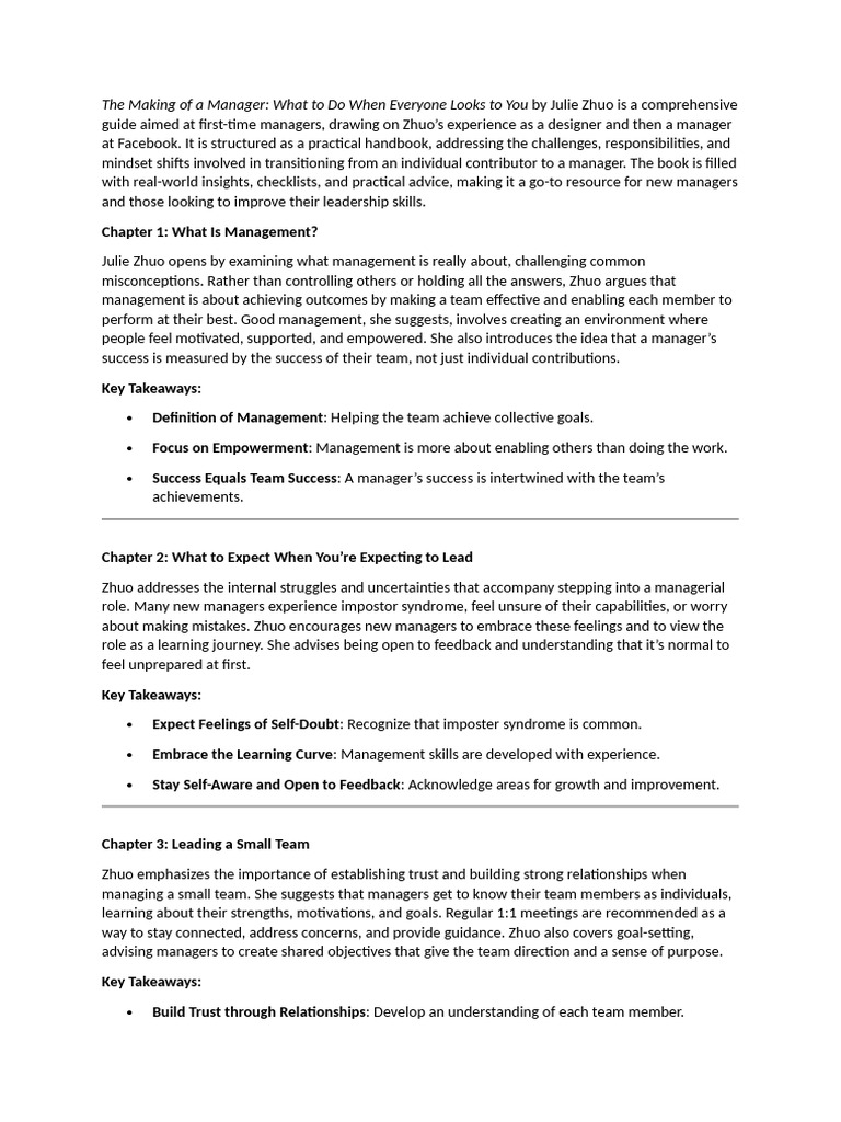 The Making Of A Manager Pdf Goal Setting Empowerment