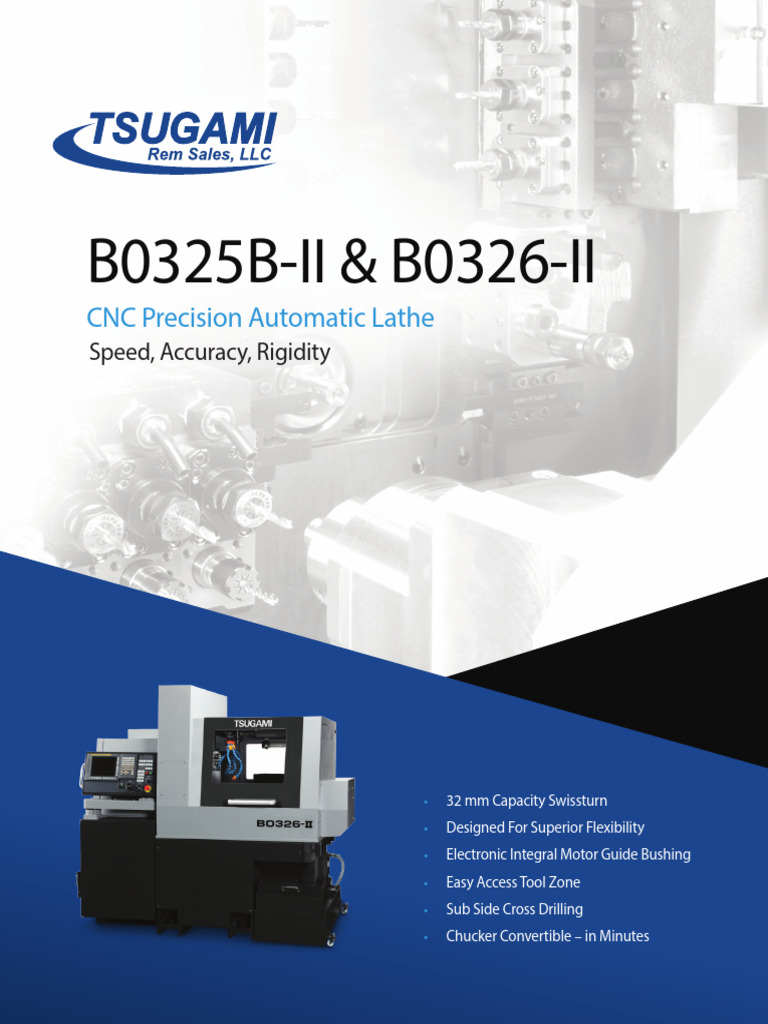 Tsugami B0325B-II/B0326-II CNC Lathe | PDF | Secondary Sector Of The ...