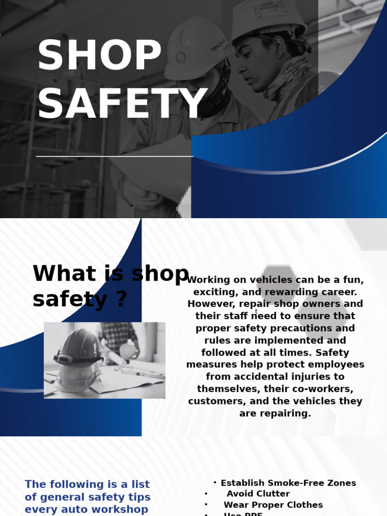 Shop Safety Pdf Personal Protective Equipment Auto Mechanic