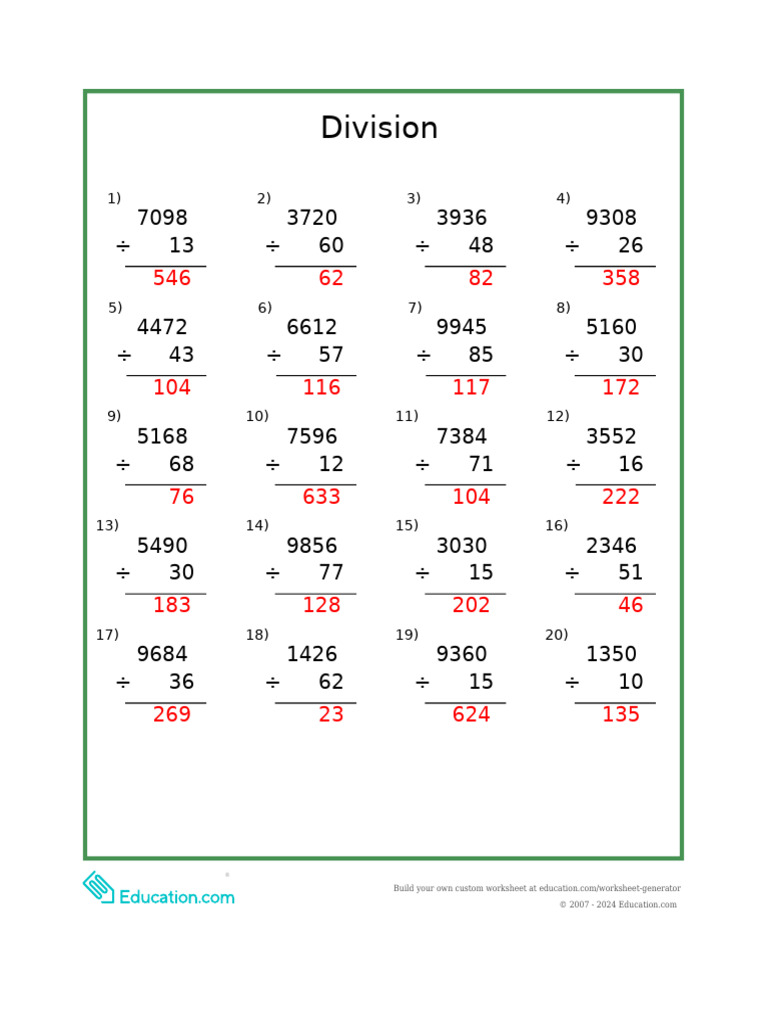 Worksheet Answerkey | PDF