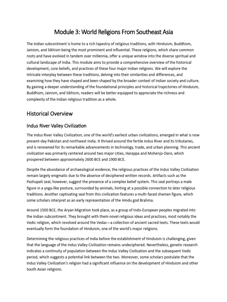 Module+3 Religions+From+South+Asia | PDF | Brahman | Moksha