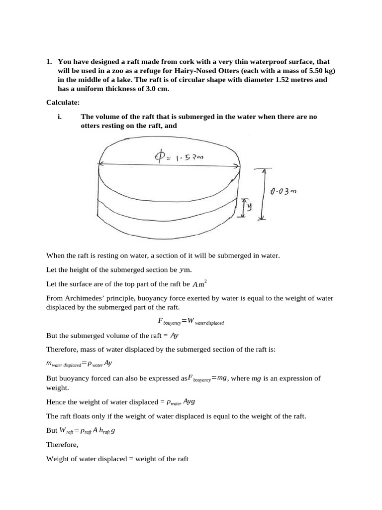 Fluid Mechanics Assignment (Revised) | PDF | Buoyancy | Pressure