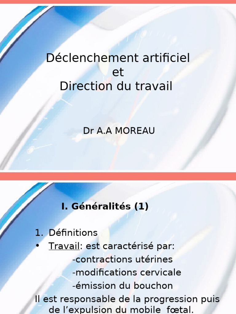 Déclenchement Artificiel du Travail | PDF | Accouchement | Grossesse ...
