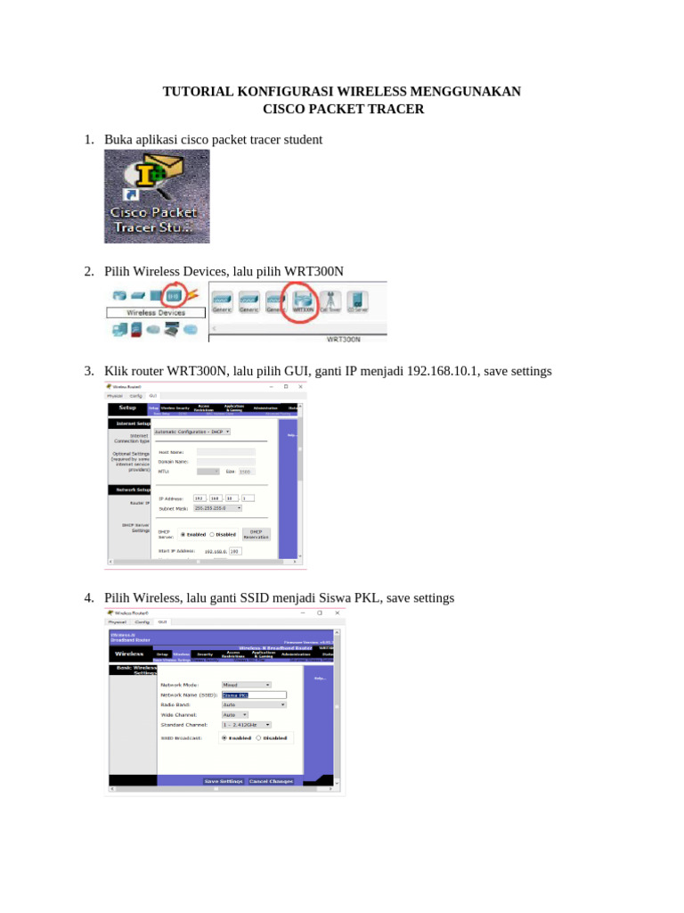 Konfigurasi Wireless di Cisco Packet Tracer | PDF | Bisnis | Komputer