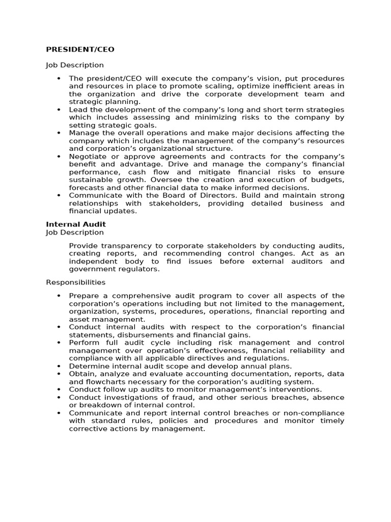 Corporate Leadership and Operations Overview | PDF | Human Resources ...