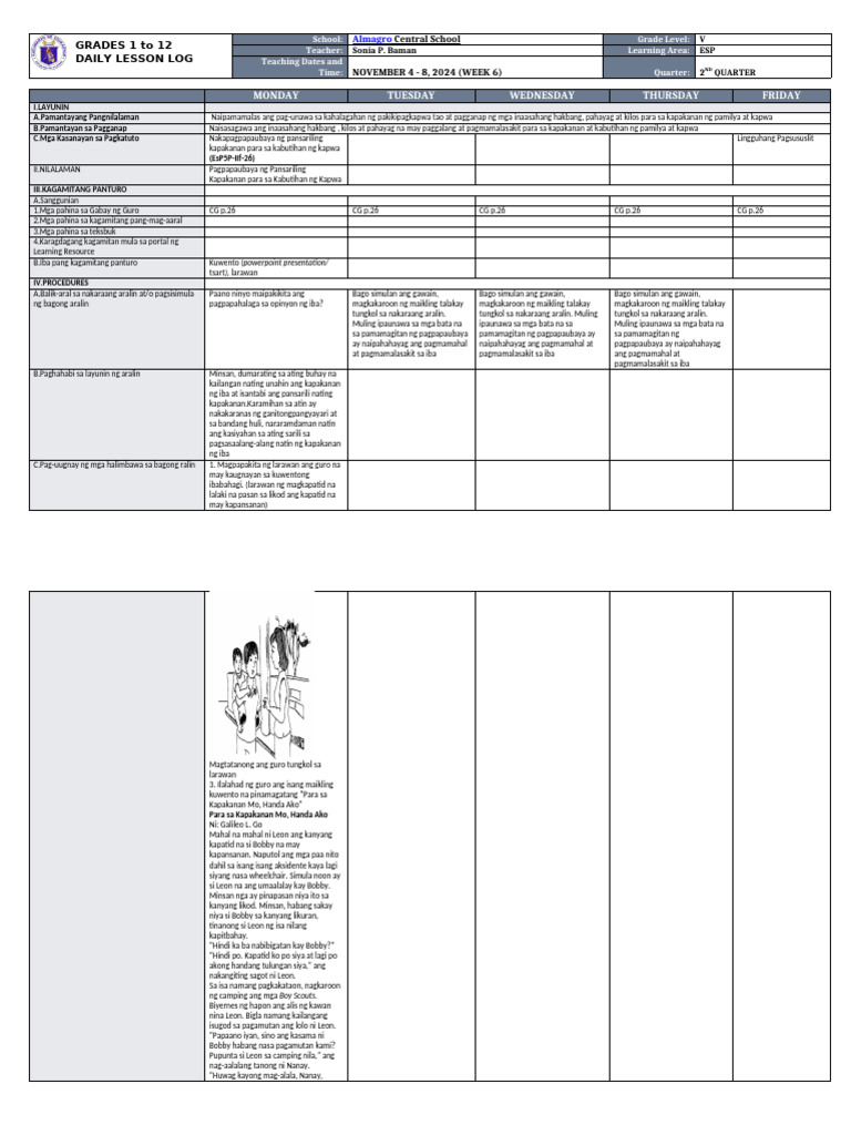 DLL - Esp 5 - Q2 - W6 | PDF
