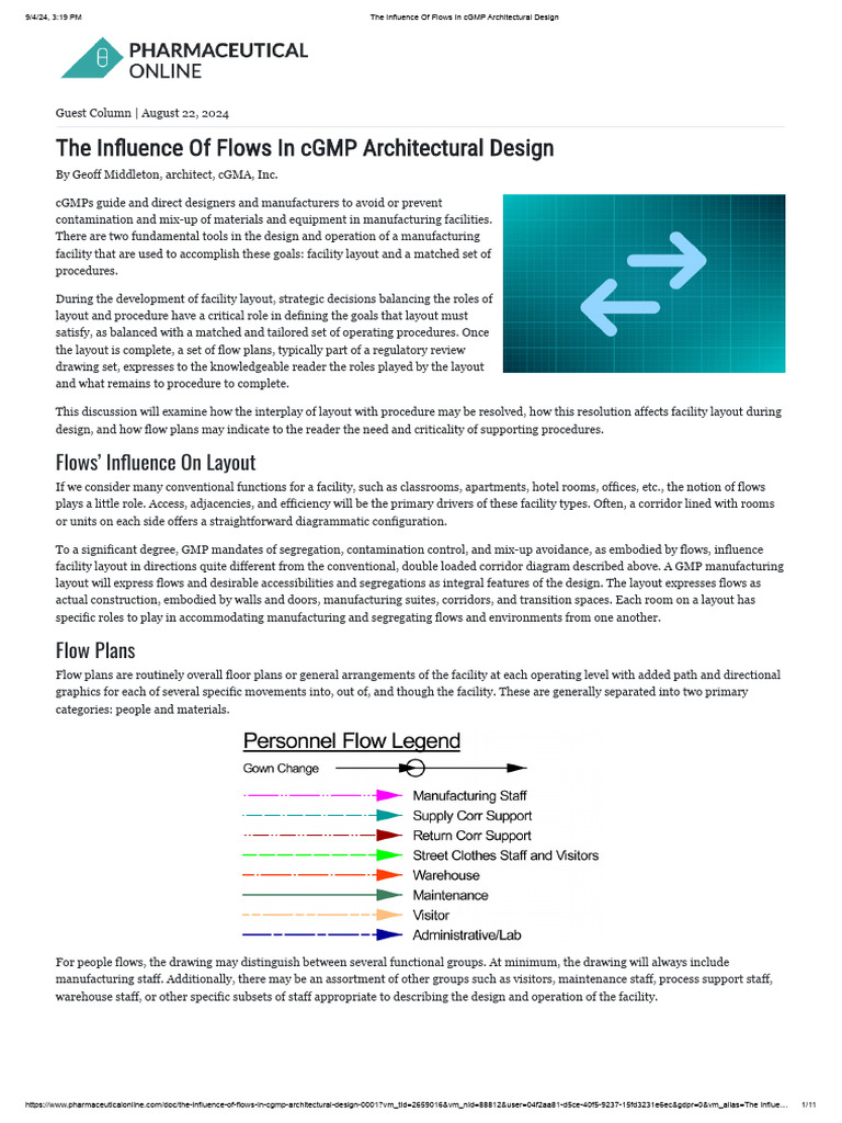 Flows in cGMP Facility Design | PDF