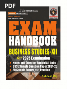 BST Exam Handbook Class-XII 2025 Sample PDF